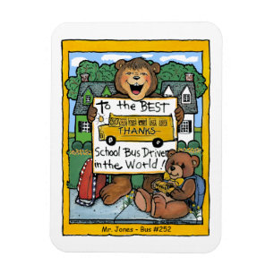 Magnet de conducteur d'autobus scolaire, d'un garç