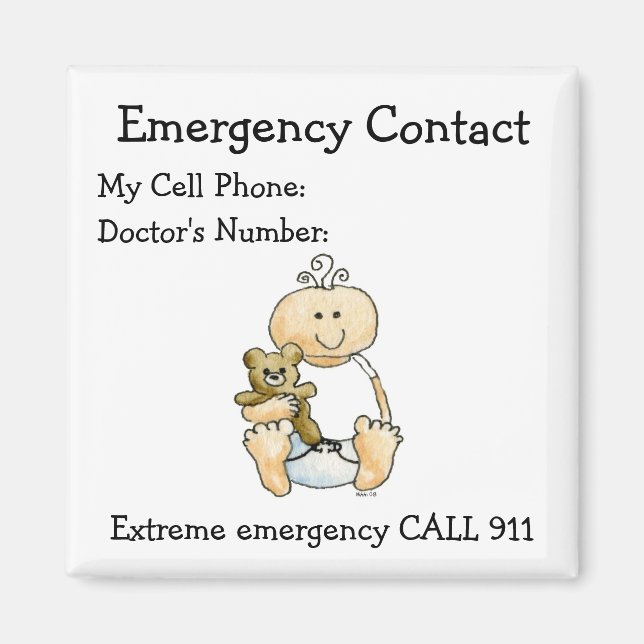 Magnet de contact d'urgence de la Babysitter (Devant)