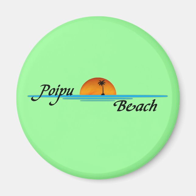 Magnet de coucher de soleil sur la plage de Poipu (Devant)