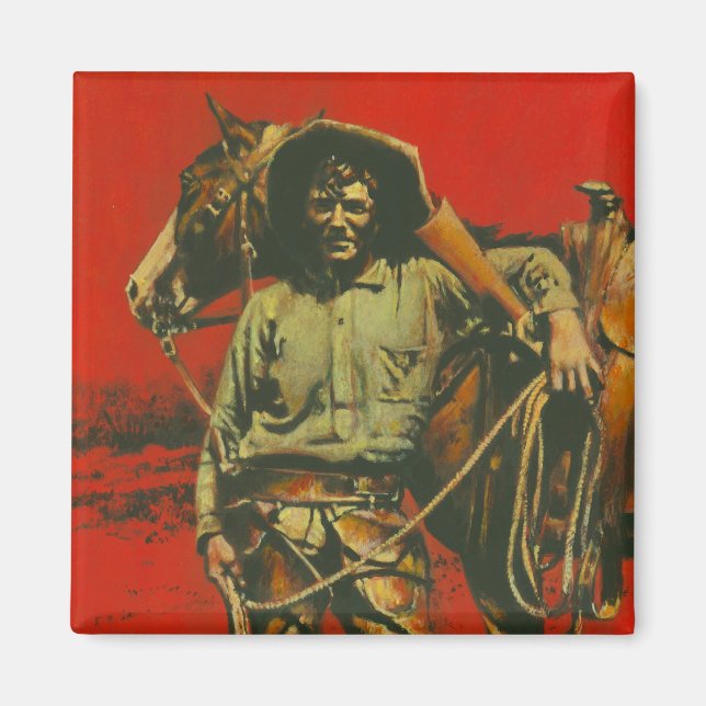 Magnet de cowboy vintage (Devant)