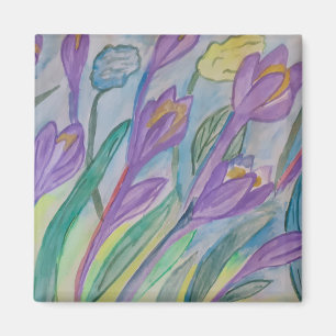 Magnet de crocus de printemps Abstrait
