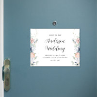 Magnet de croisière Mariage chic bleu et corail