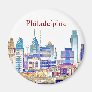 Magnet de croquis couleur Philadelphie