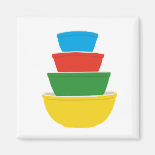 Magnet de cuvettes mélangées Pyrex couleur primair