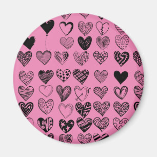 Magnet de dessin adorable de coeur noir