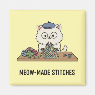 Magnet de dessin animé artisanat tricot chat migno