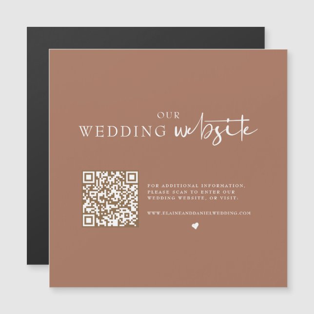 Magnet de détails de mariage avec photo de code QR (Devant / Derrière)