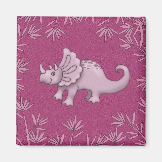 Magnet de dinosaure Tricératops mignon (Devant)