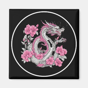 Magnet de dragon de fleurs