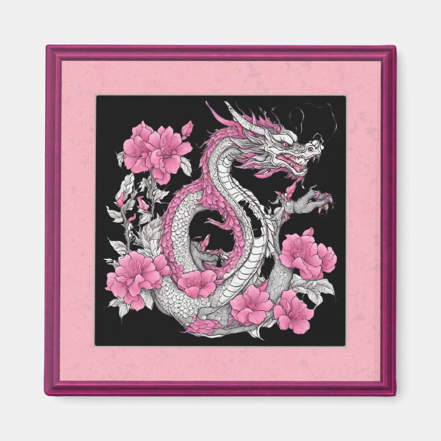 Magnet de dragon de fleurs (Devant)