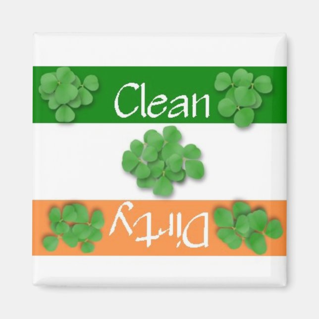 Magnet de drapeau de la Saint-Patrick, propre ou s (Devant)
