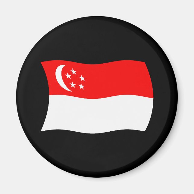 Magnet de drapeau de Singapour (Devant)