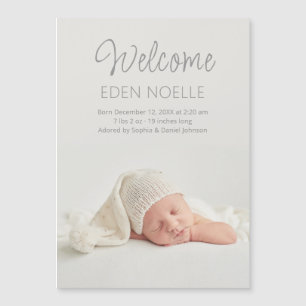 Magnet de Faire-part de naissance de bienvenue de