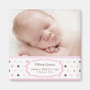 Magnet de faire-part de naissance de photo - béb