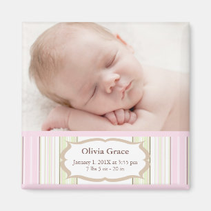 Magnet de faire-part de naissance de photo - béb