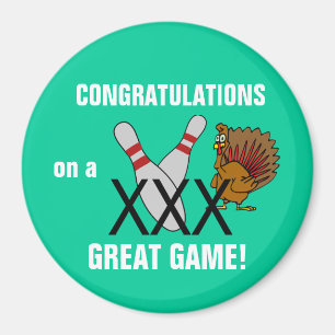 Magnet de félicitations pour Bowling