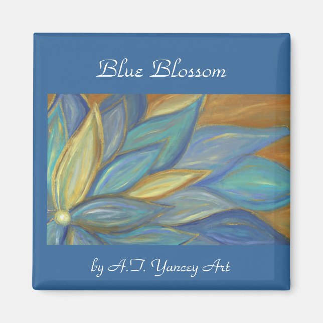 Magnet de fleurs bleues (Devant)