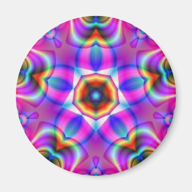 Magnet de fleurs de l'étoile de Mandala tribal fra (Devant)