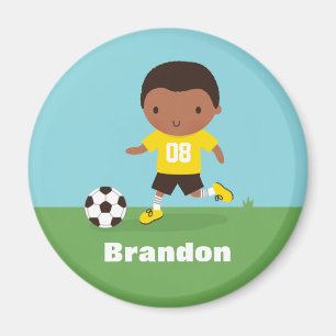 Magnet de footballeur afro-américain mignon