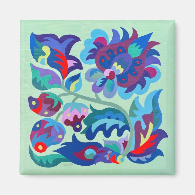 Magnet de fraises d'été Samchykivka psychédélique (Devant)