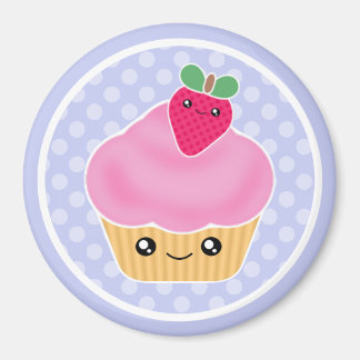 Magnet de fraises Kawaii Cupcake