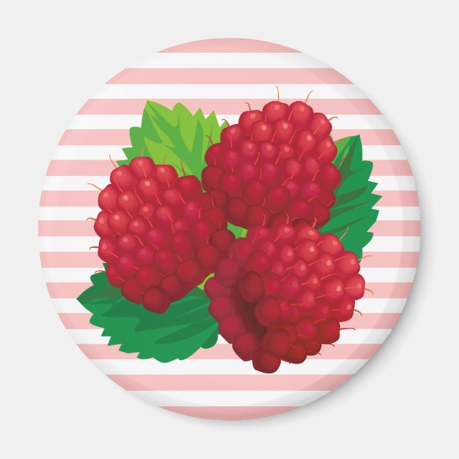 Magnet de framboises rouges (Devant)