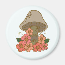 Magnet de frigidaire du jardin de champignons mign