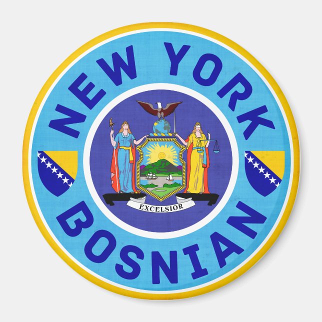 Magnet de frigo américain bosniaque de New York (Devant)