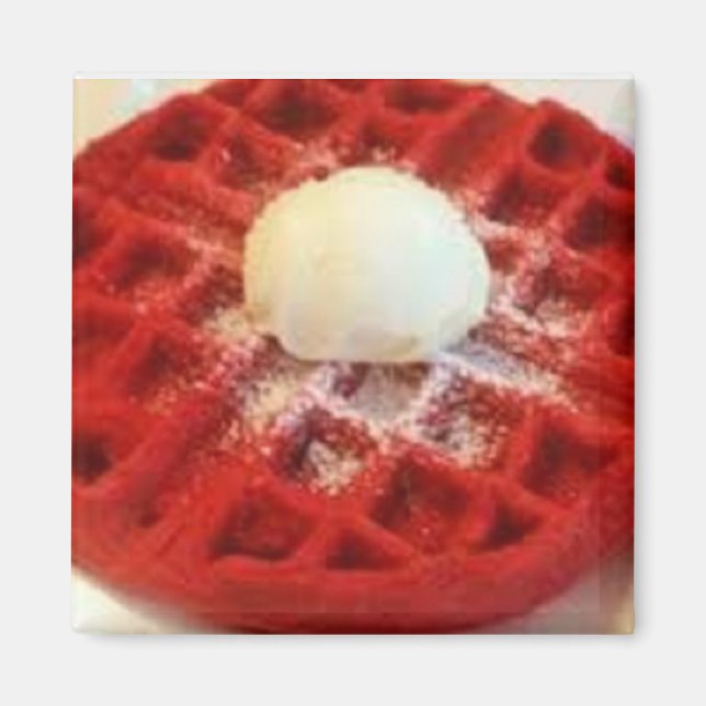 Magnet de gaufre rouge velours (Devant)