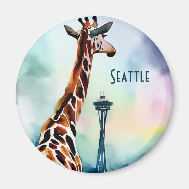 Magnet de girafe de Seattle (Devant)