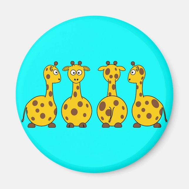 Magnet de giraffes de dessin animé (Devant)