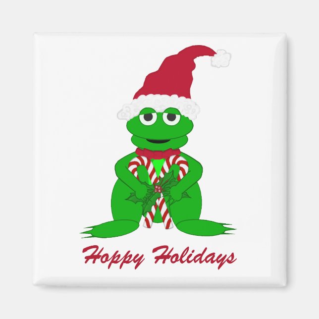 Magnet de grenouille de Noël adorable (Devant)