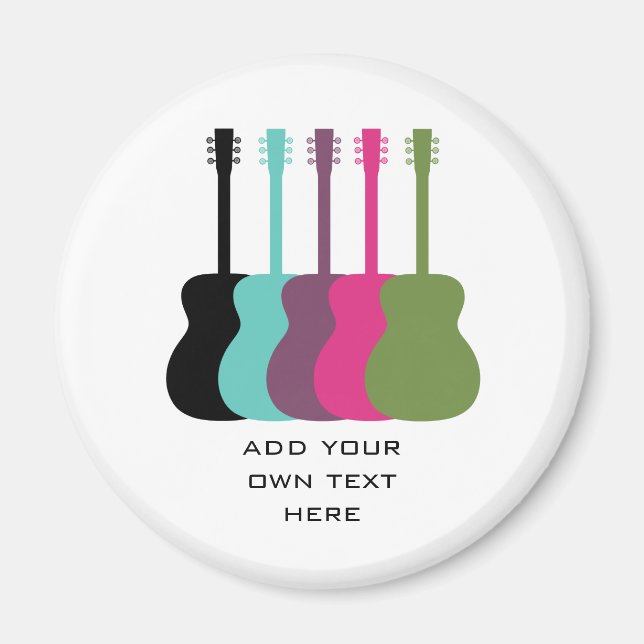 Magnet de guitares aux couleurs vives (Devant)