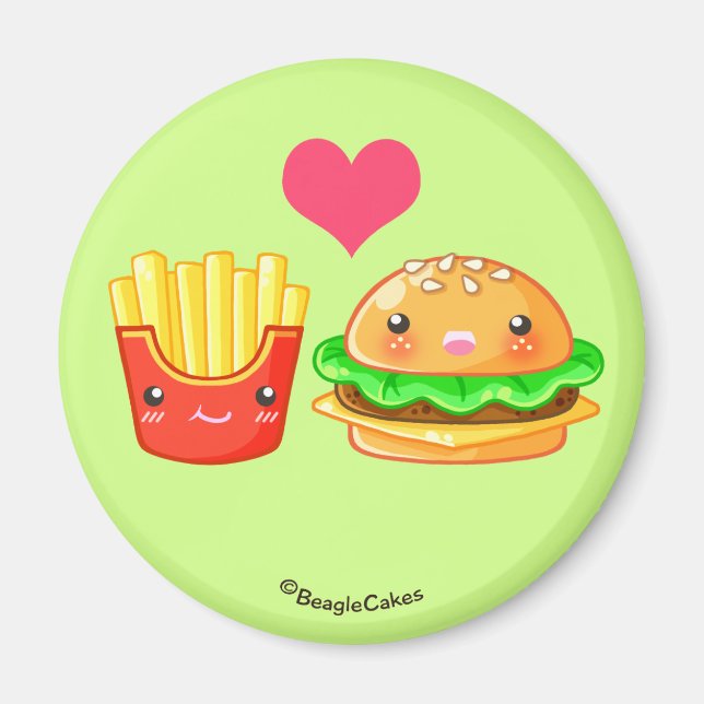 Magnet de hamburger et fruits mignon (Devant)