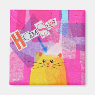 Magnet de hamster rose