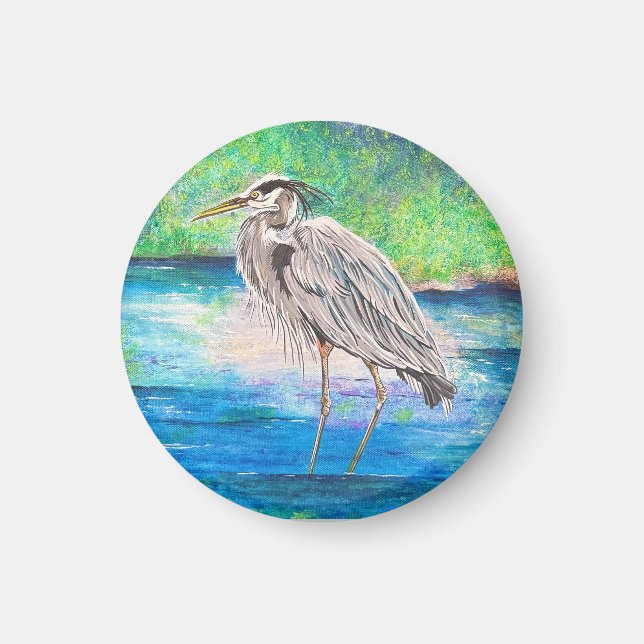 Magnet de Héron bleu (Devant)