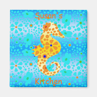 Magnet de hippocampe floral