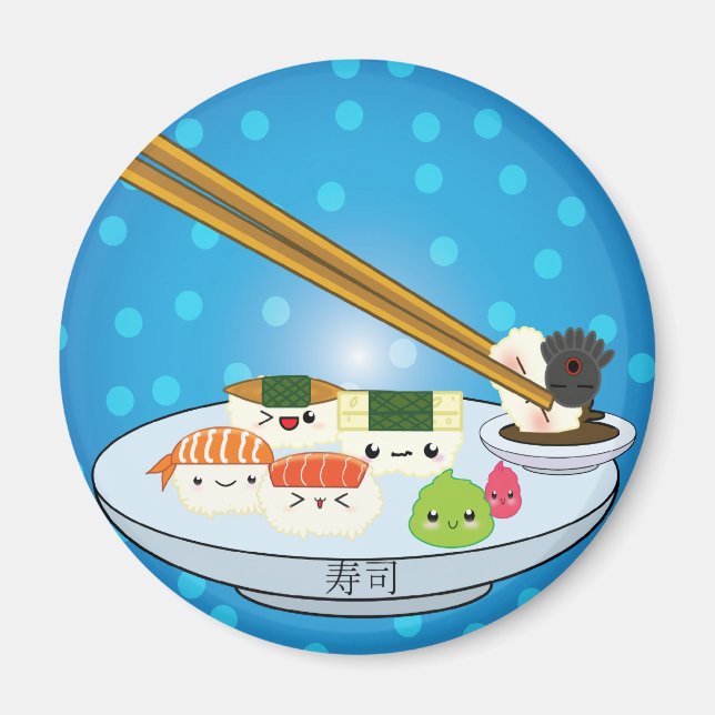 Magnet de Kawaii Sushi Platter (Devant)
