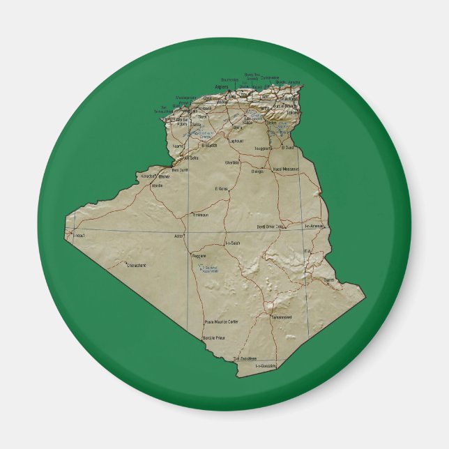 Magnet de la carte Algérie (Devant)