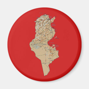 Magnet de la carte de Tunisie
