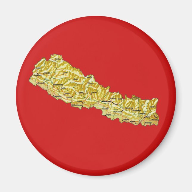 Magnet de la carte du Népal (Devant)