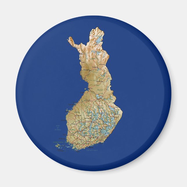 Magnet de la carte Finlande (Devant)