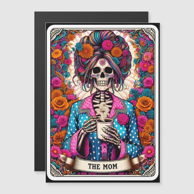 Magnet de la carte Tarot "The Mom" (Devant / Derrière)