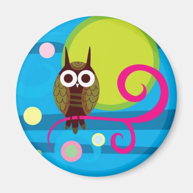 Magnet de la chouette de nuit (Devant)
