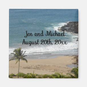 Magnet de la date de mariage Ocean and Beach