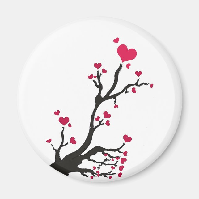 magnet de la fleur du coeur (Devant)