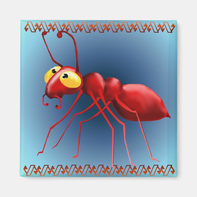 Magnet de la fourmi rouge (Devant)