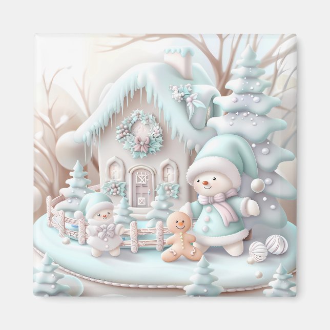 Magnet de la maison de pain d'épice de Noël (Devant)
