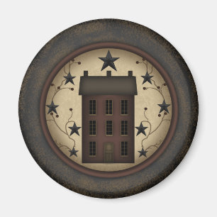 Magnet de la maison de salerie rouge primitif