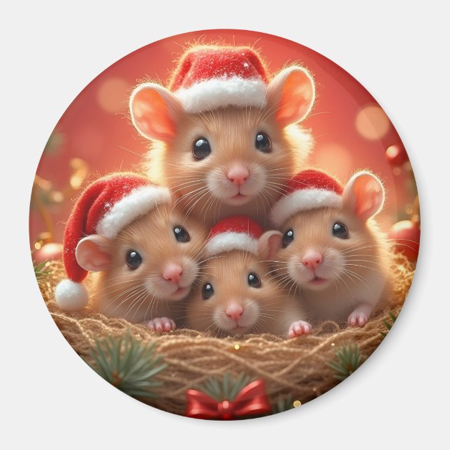 Magnet de la souris de Noël (Devant)